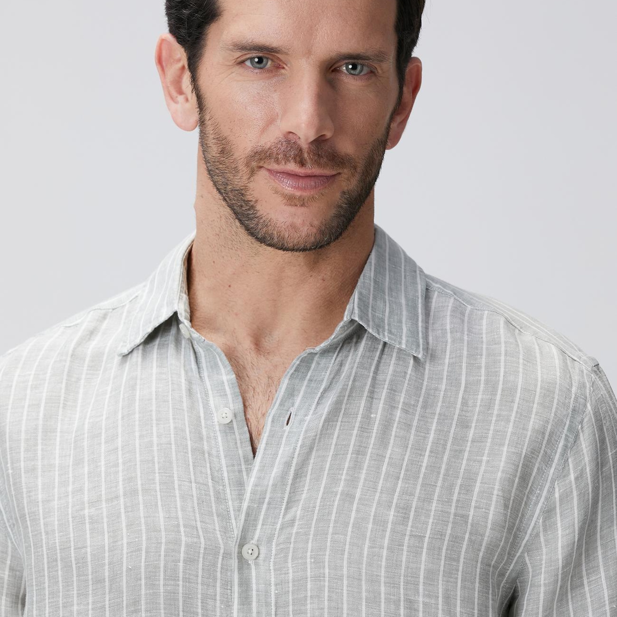 Network Erkek Açık Yeşil Keten Gömlek