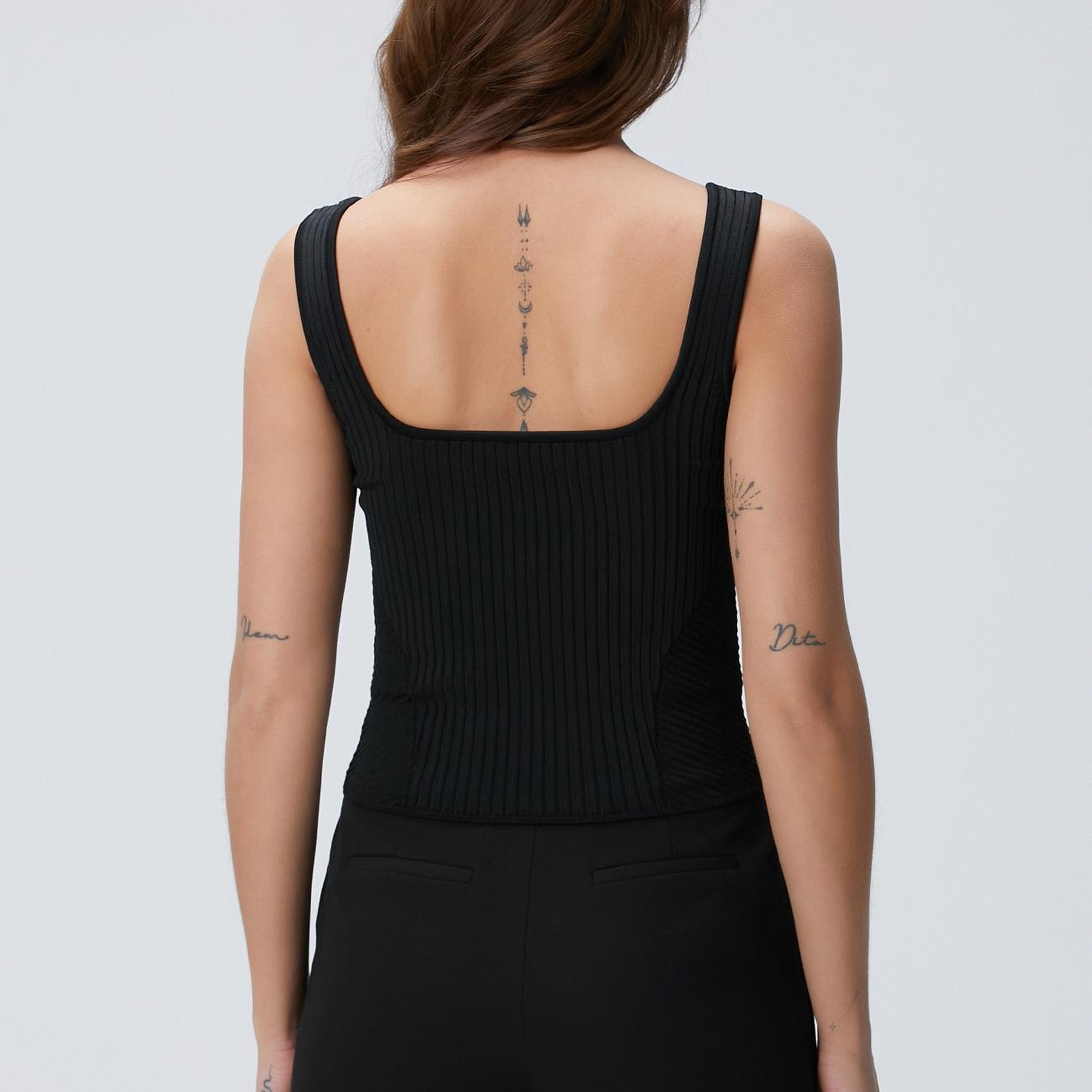 Network Kadın Siyah Aksesuar Detaylı Triko Atlet