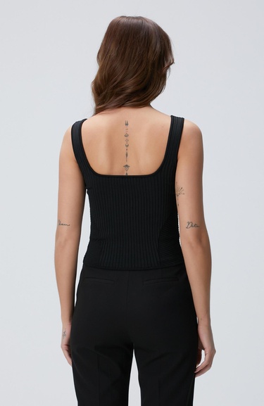  Network Kadın Siyah Aksesuar Detaylı Triko Atlet