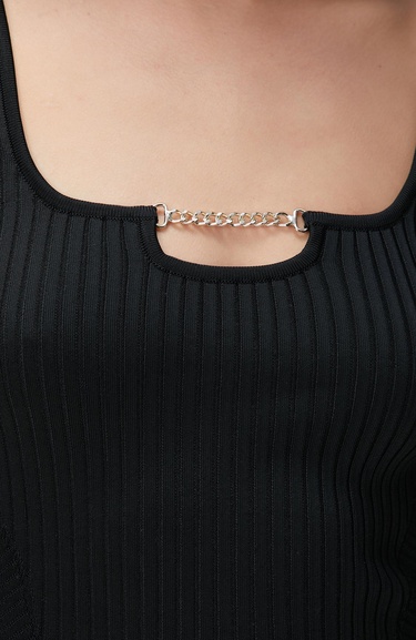  Network Kadın Siyah Aksesuar Detaylı Triko Atlet