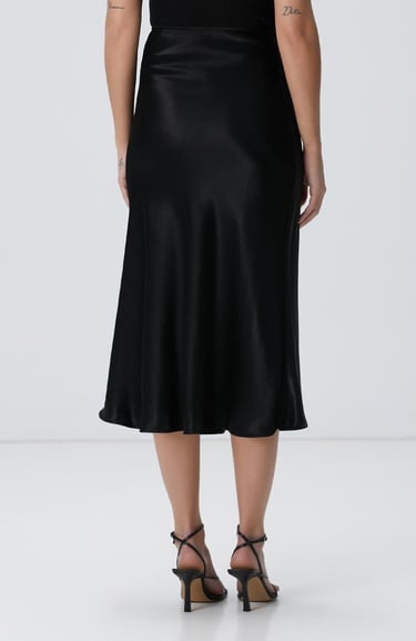  Network Kadın Siyah Saten Etek