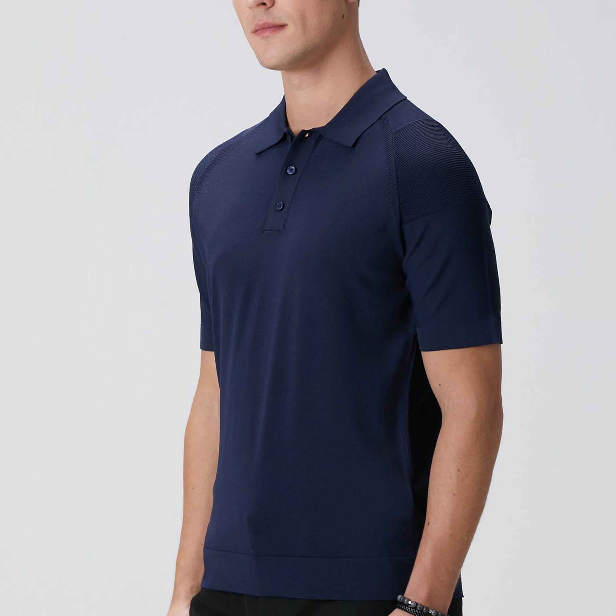 Network Erkek N-Tech Lacivert Polo Yaka Triko Kazak