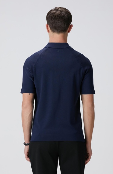  Network Erkek N-Tech Lacivert Polo Yaka Triko Kazak