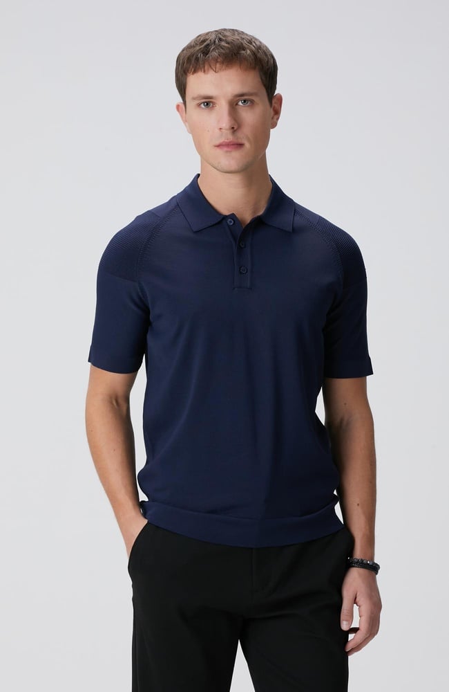  Network Erkek N-Tech Lacivert Polo Yaka Triko Kazak