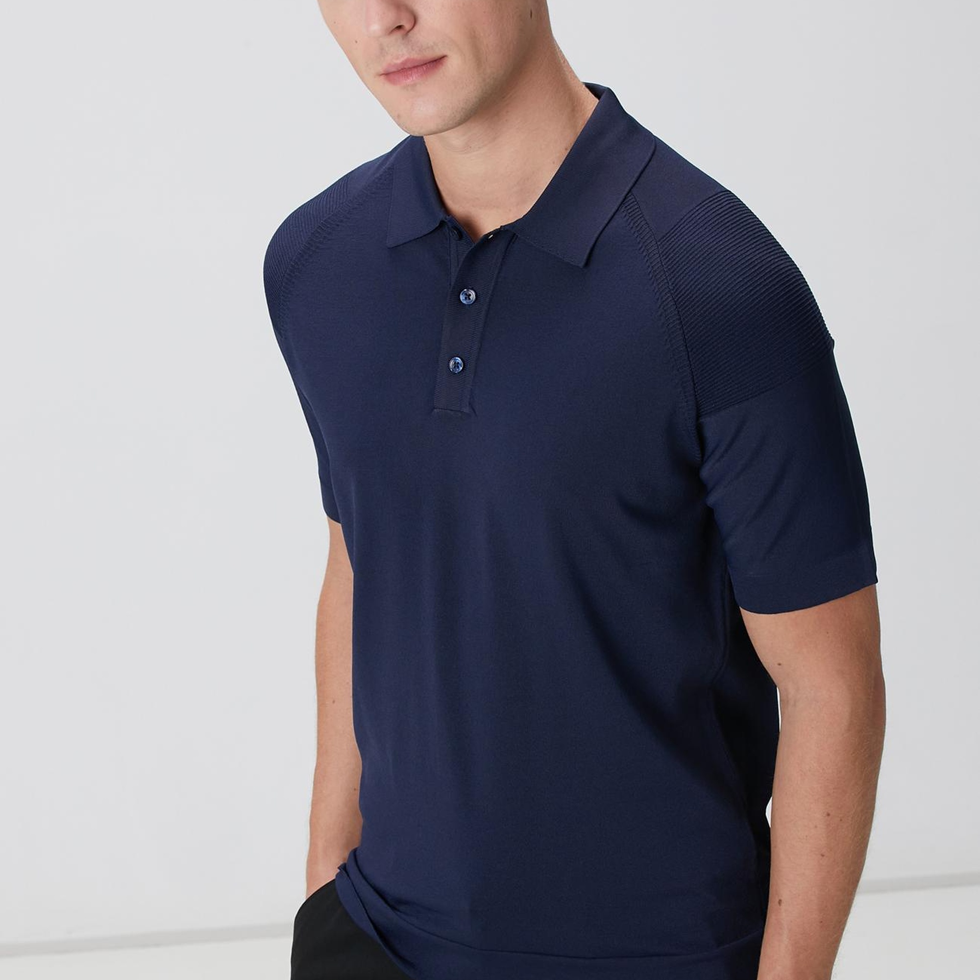 Network Erkek N-Tech Lacivert Polo Yaka Triko Kazak