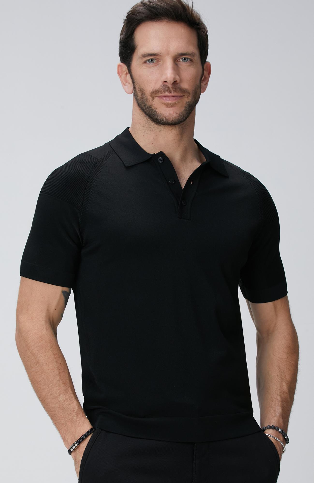  Network Erkek N-Tech Siyah Polo Yaka Kazak