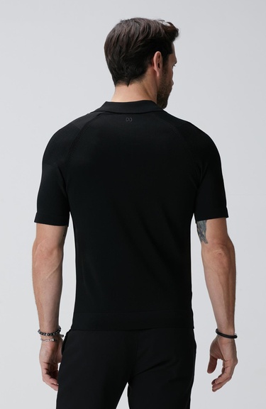  Network Erkek N-Tech Siyah Polo Yaka Kazak