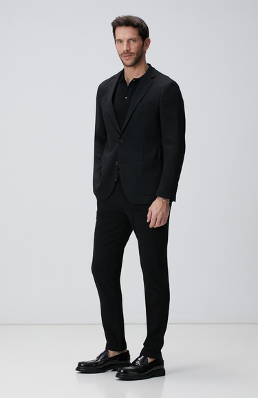  Network Erkek N-Tech Siyah Polo Yaka Kazak