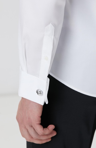  Network Erkek Beyaz Non-Iron Smokin Gömlek