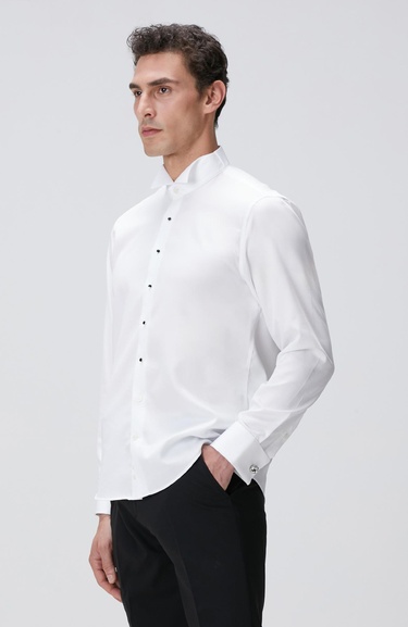  Network Erkek Beyaz Non-Iron Smokin Gömlek