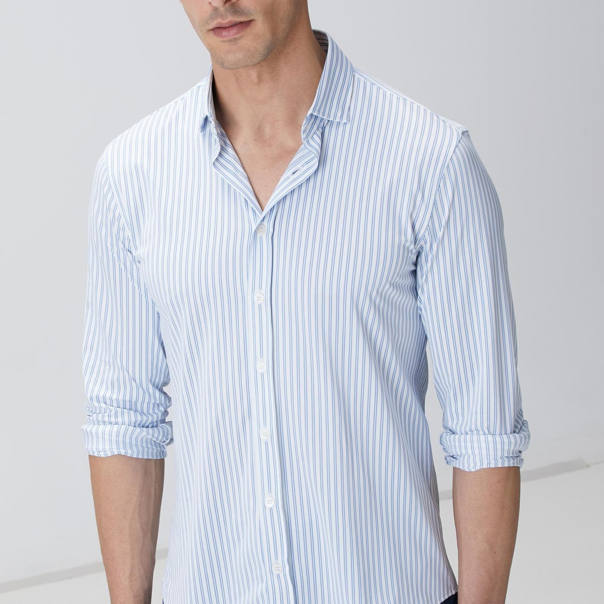 Network Erkek N-Tech Mavi Beyaz Gömlek