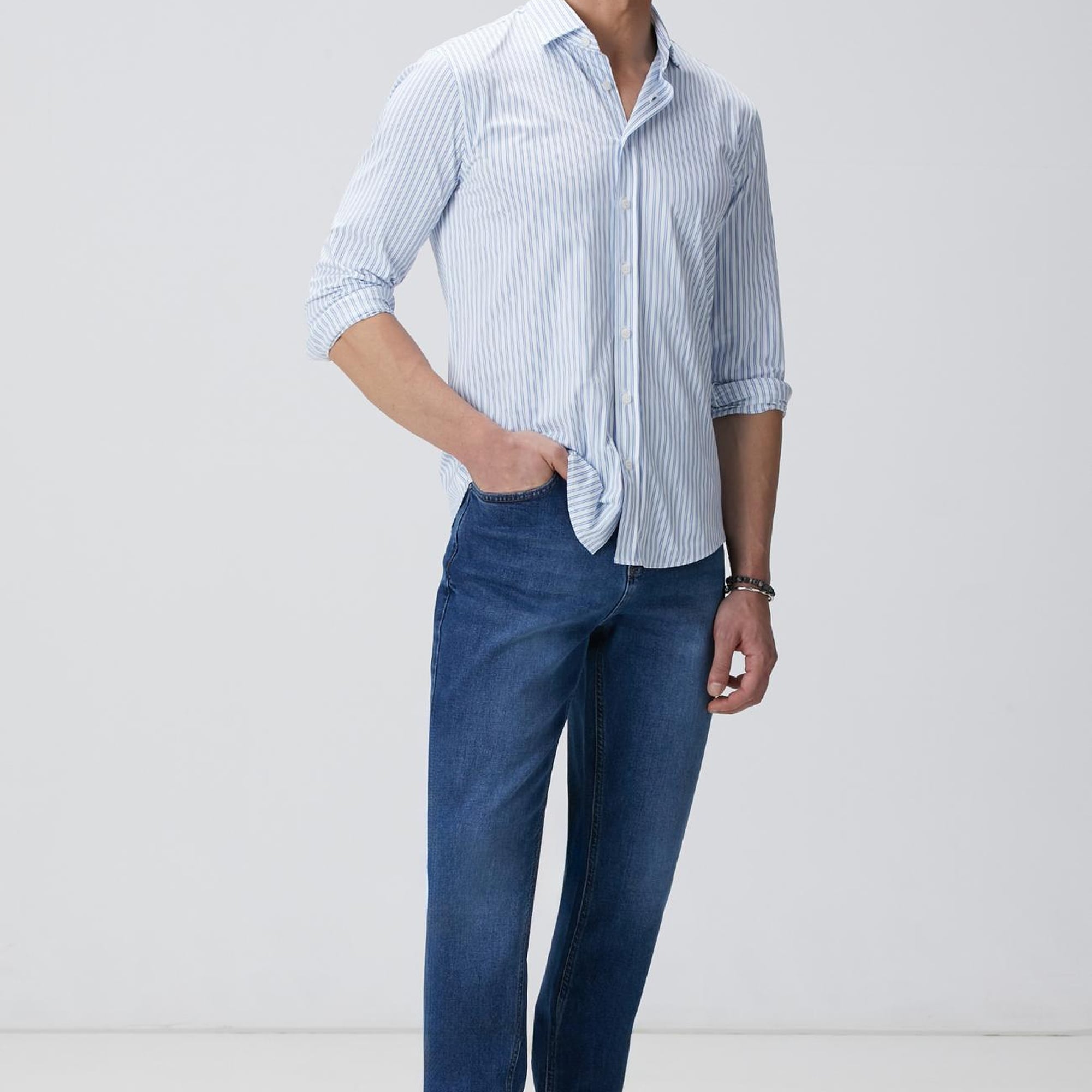 Network Erkek N-Tech Mavi Beyaz Gömlek