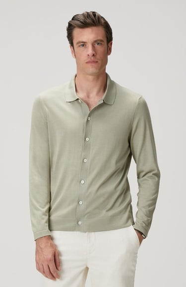  Network Erkek Limited Haki İpek Karışımlı Triko Gömlek