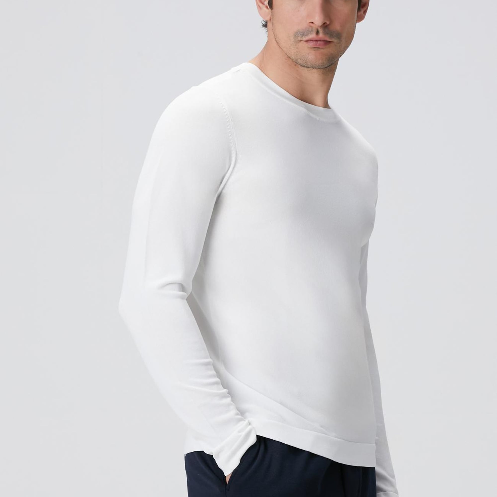 Network Erkek N-Tech Kırık Beyaz Basic Triko