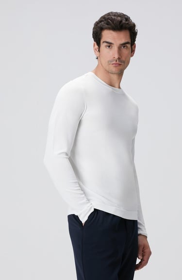  Network Erkek N-Tech Kırık Beyaz Basic Triko