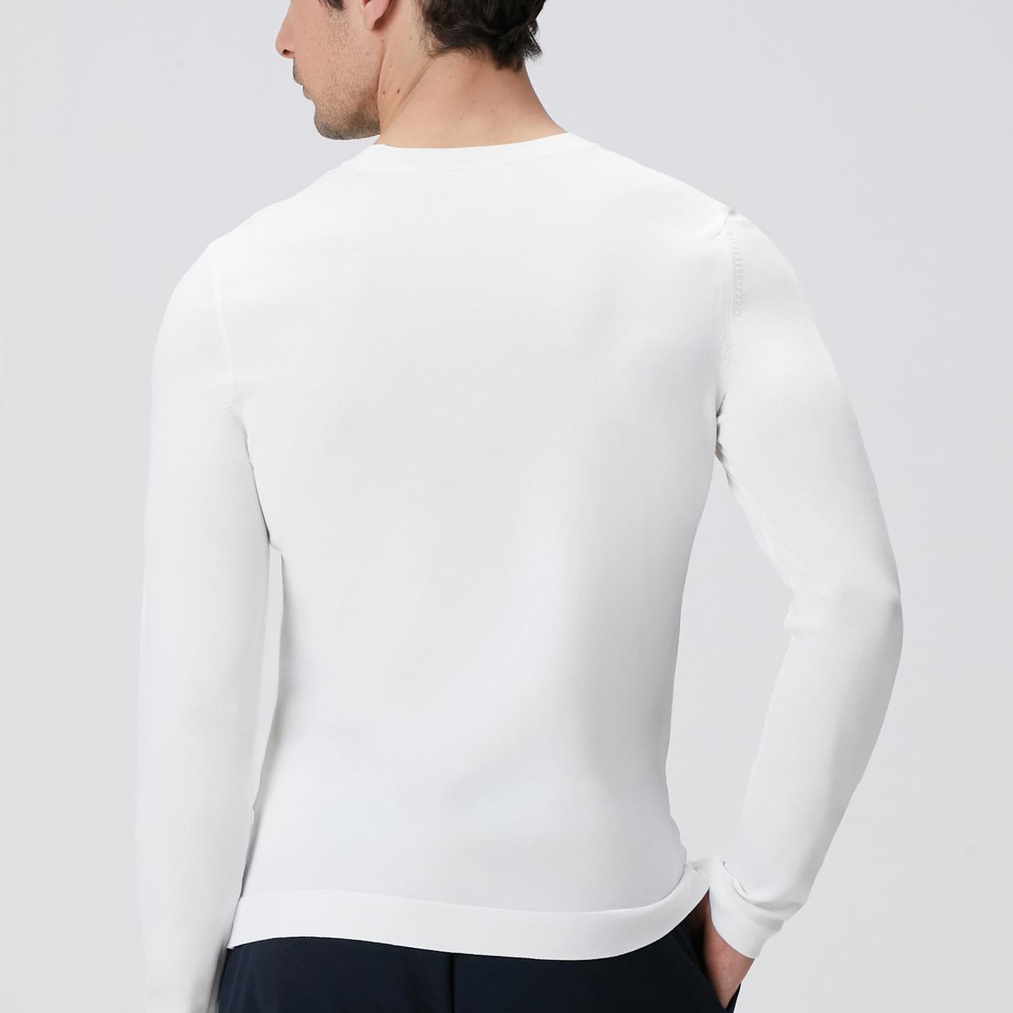 Network Erkek N-Tech Kırık Beyaz Basic Triko