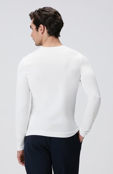  Network Erkek N-Tech Kırık Beyaz Basic Triko