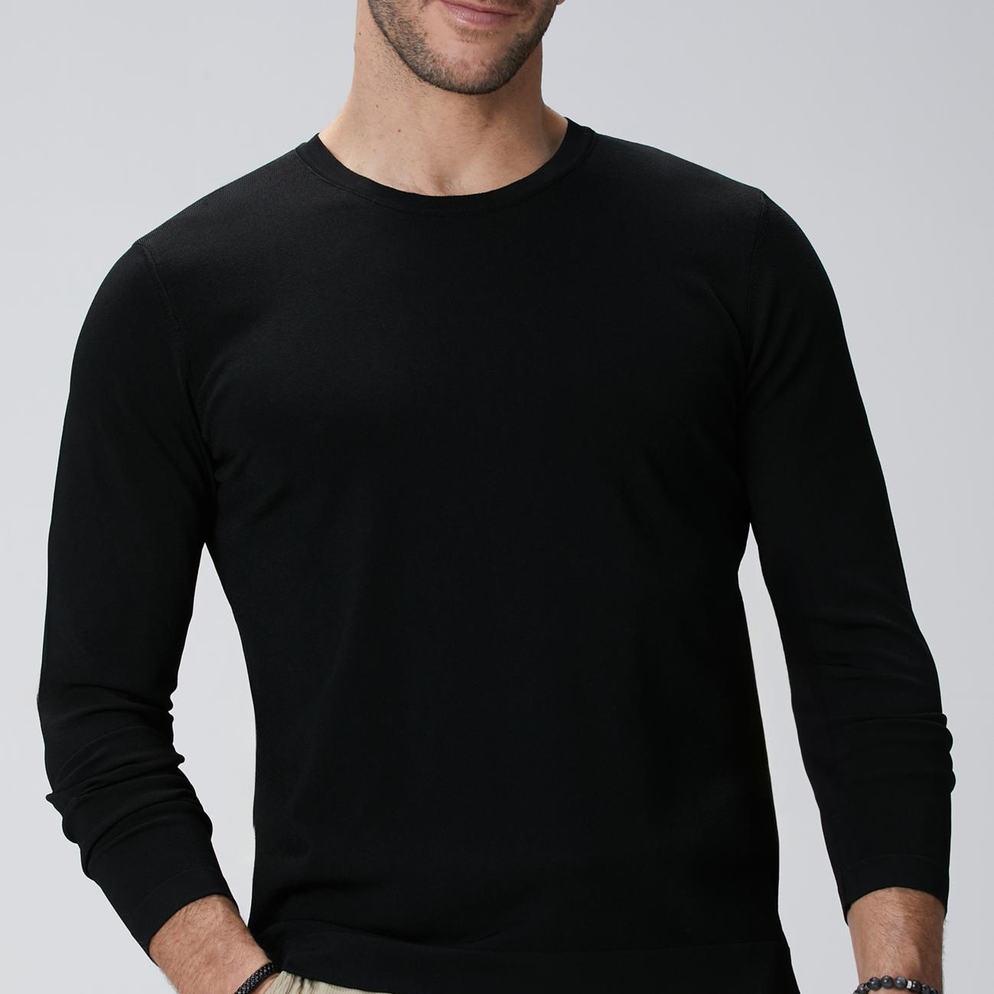 Network Erkek Siyah Triko Kazak