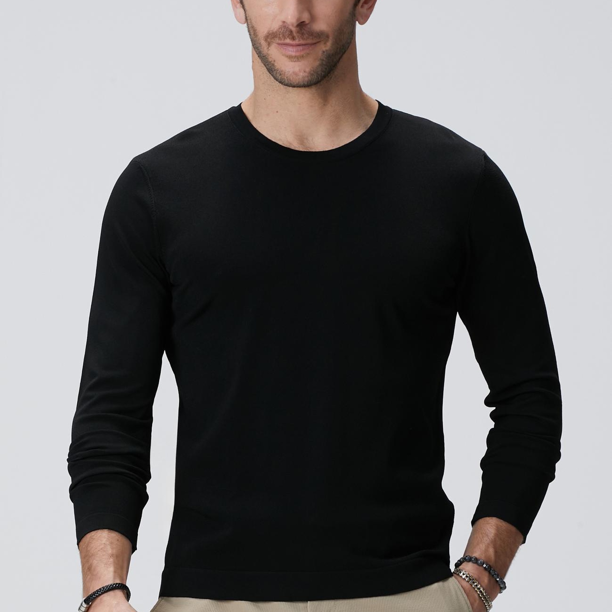 Network Erkek Siyah Triko Kazak