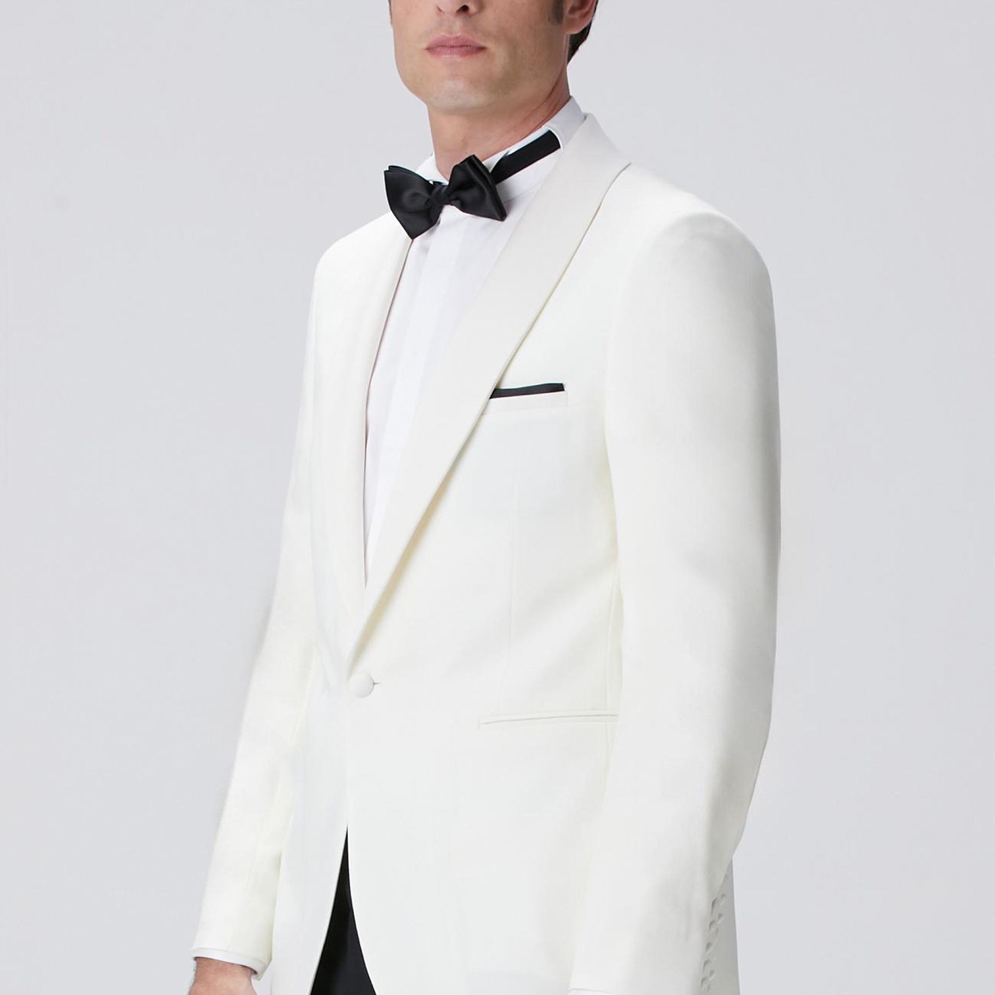 Network Erkek Kırık Beyaz Yün Smokin Ceket