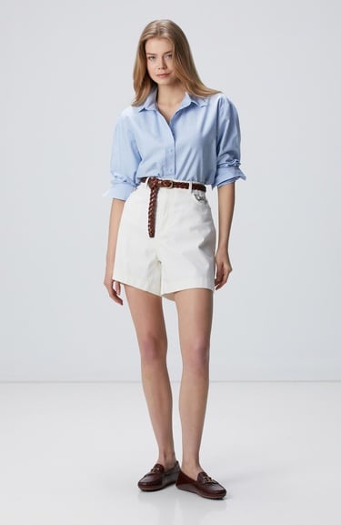  Network Kadın Açık Mavi Oxford Gömlek