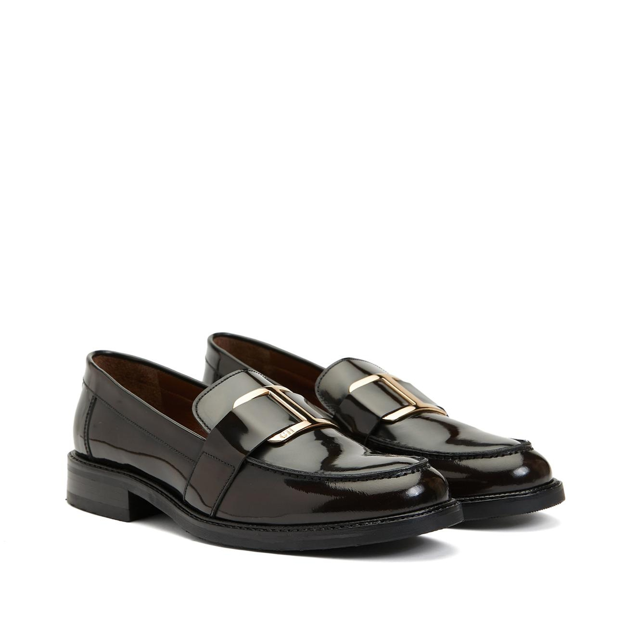 George Hogg Icons Kadın Kahverengi Deri Tokalı Loafer