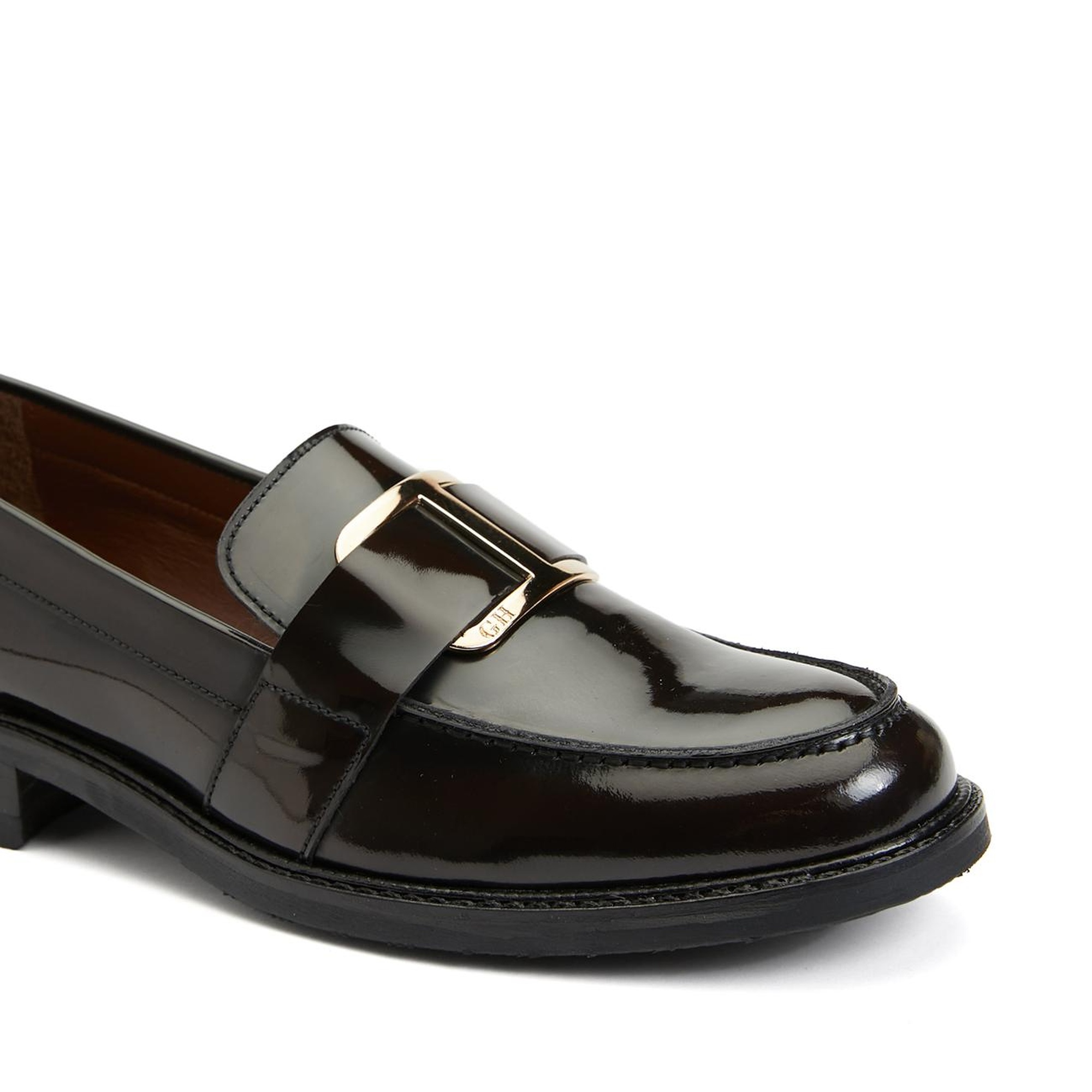 George Hogg Icons Kadın Kahverengi Deri Tokalı Loafer