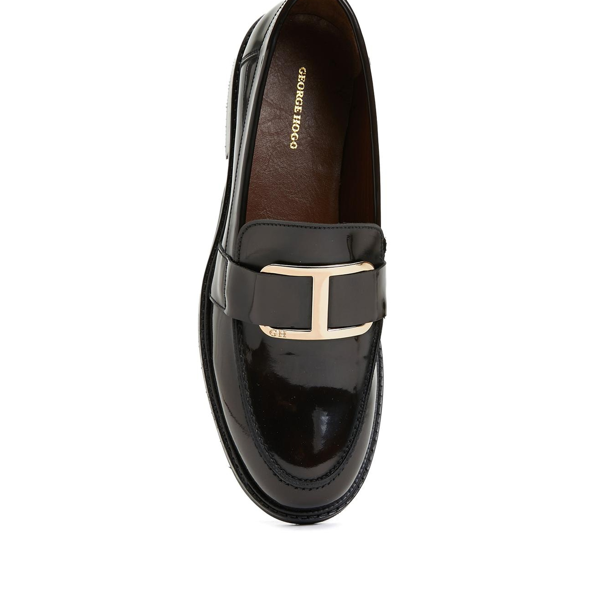 George Hogg Icons Kadın Kahverengi Deri Tokalı Loafer