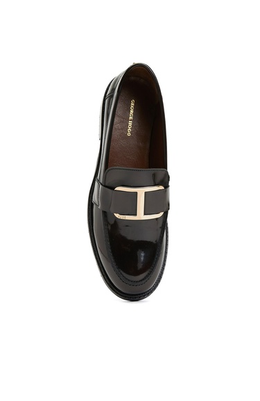  George Hogg Icons Kadın Kahverengi Deri Tokalı Loafer