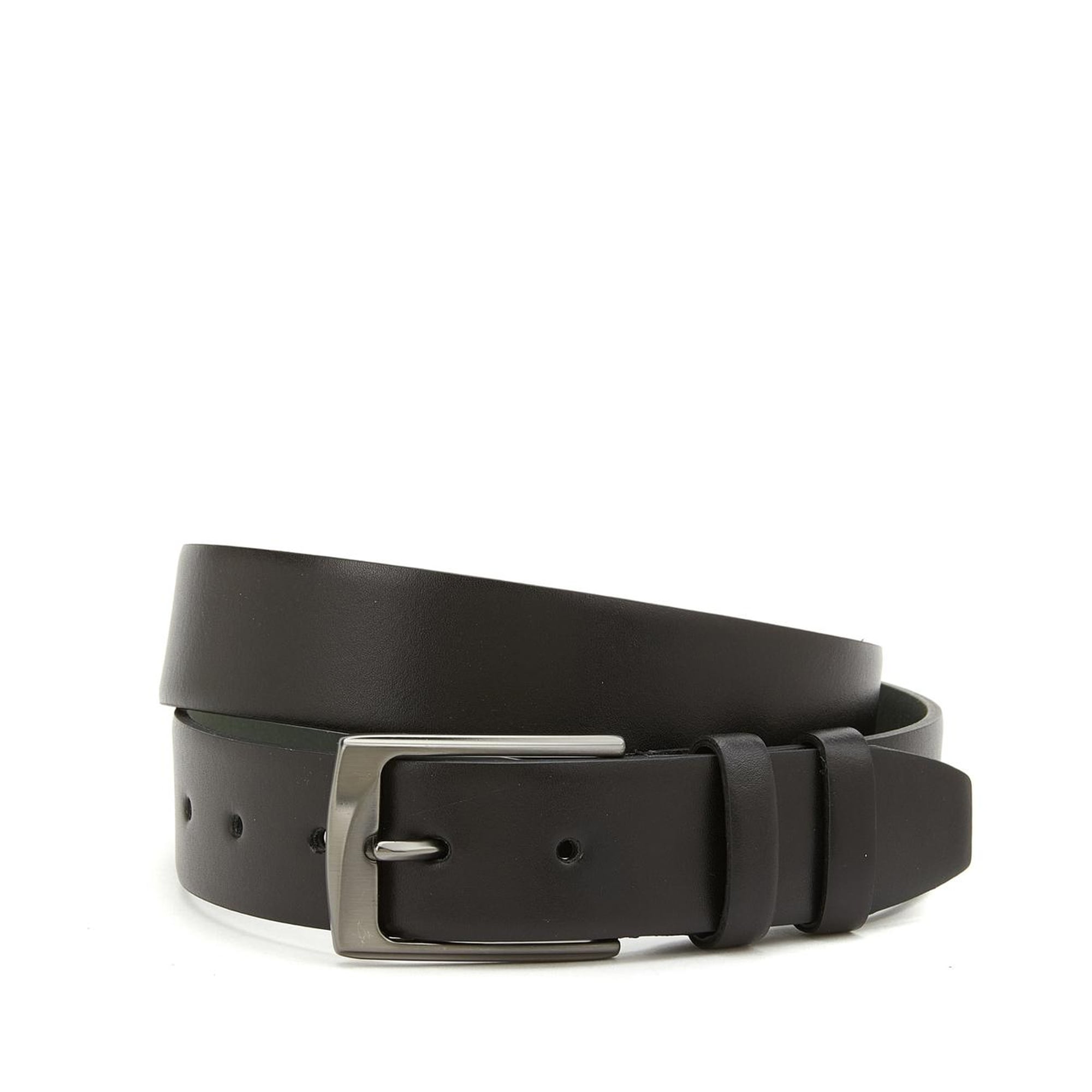 George Hogg Erkek Siyah Metal Tokalı Deri Kemer