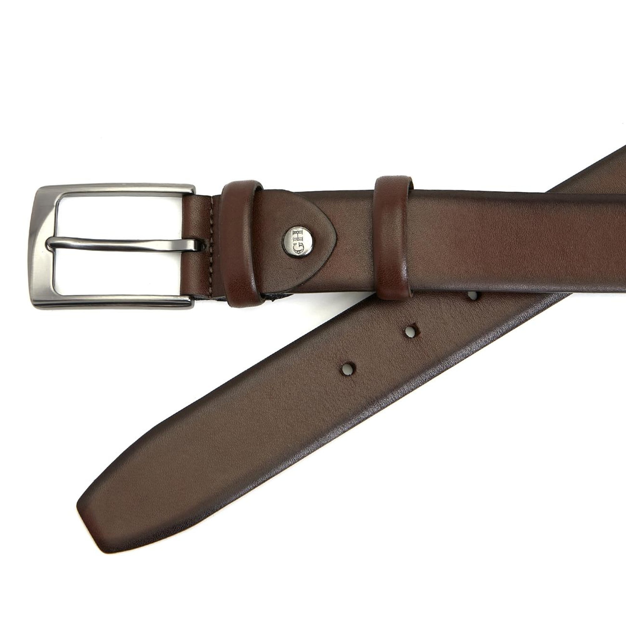 George Hogg Erkek Kahverengi Metal Tokalı Deri Kemer