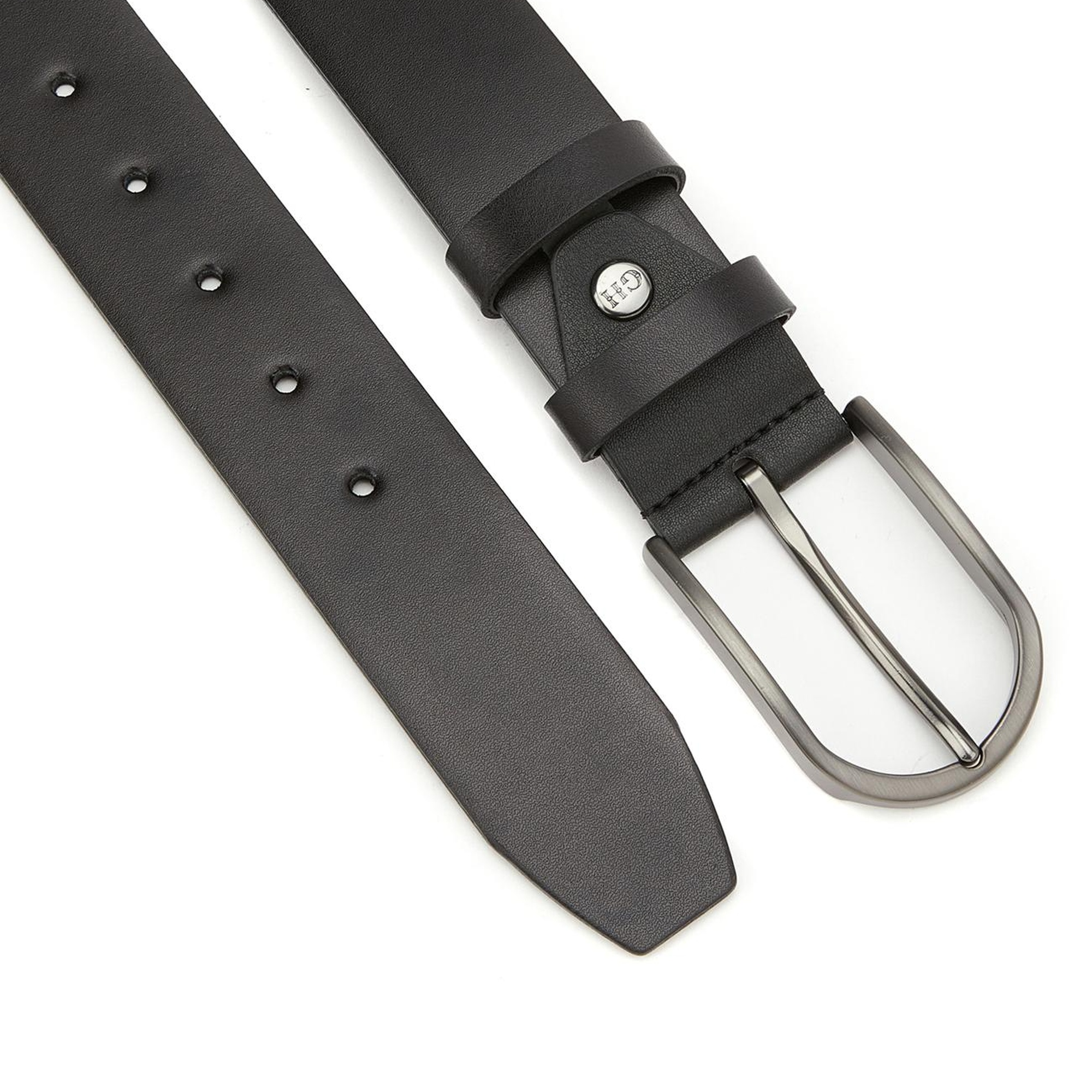 George Hogg Erkek Siyah Mat Tokalı Deri Kemer