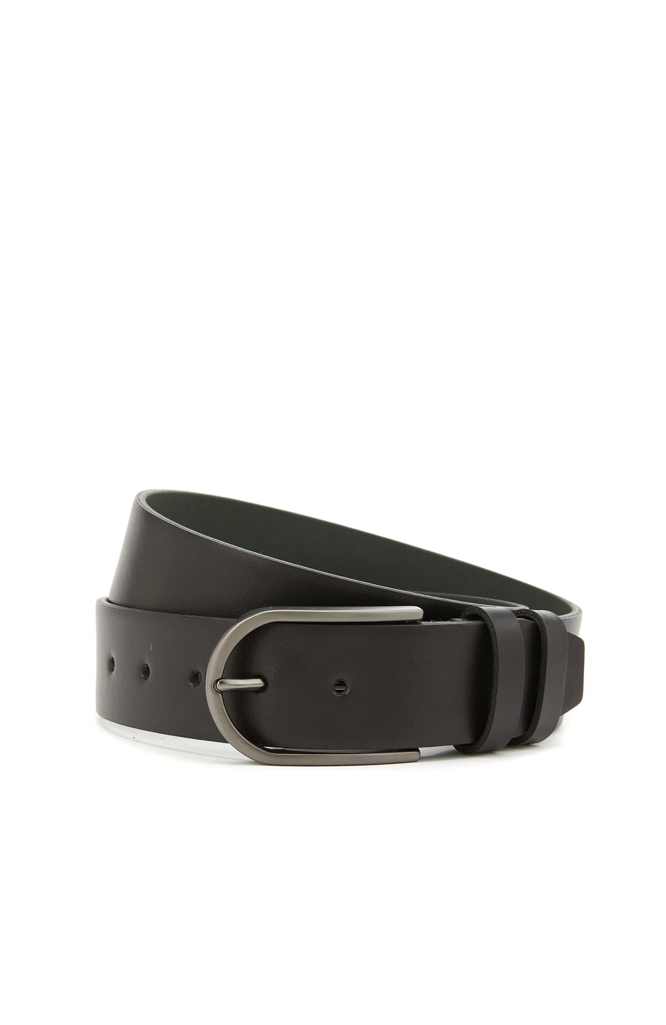  George Hogg Erkek Siyah Mat Tokalı Deri Kemer