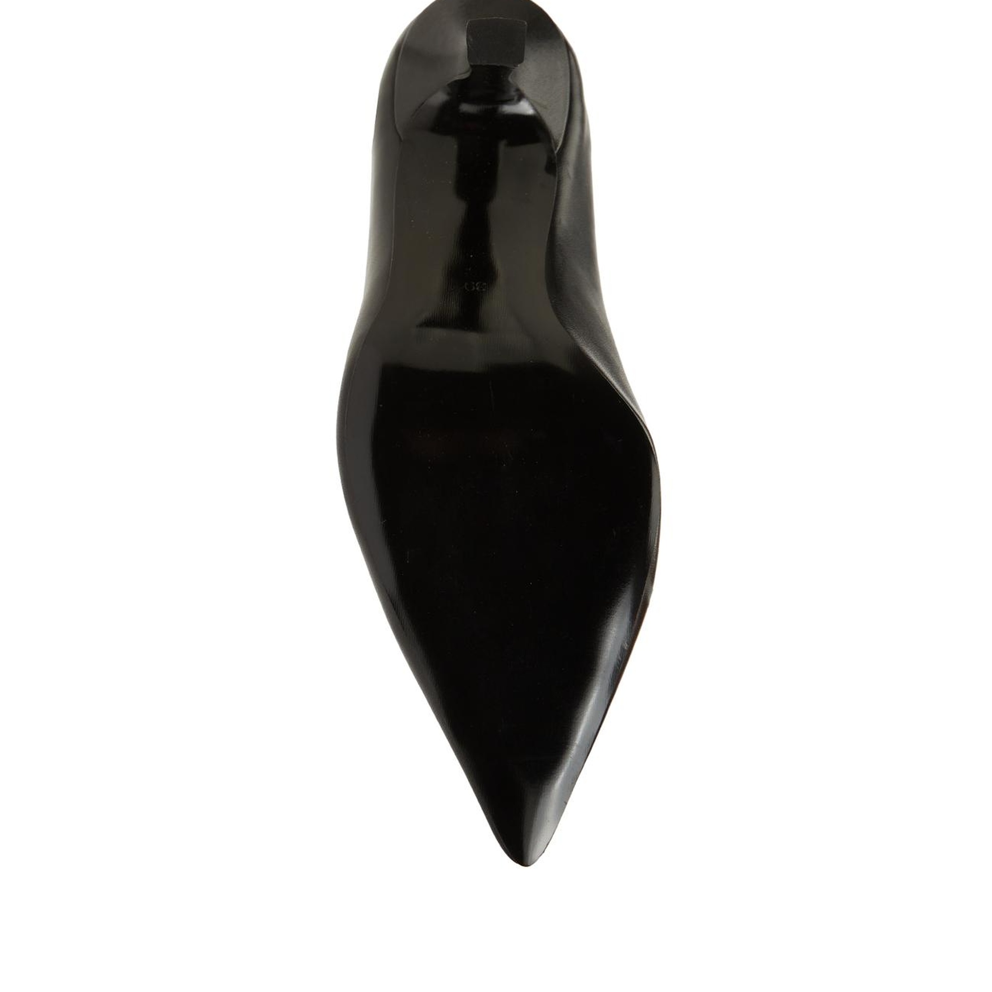 Divarese Kadın Siyah Sivri Burun Deri Topuklu Ayakkabı