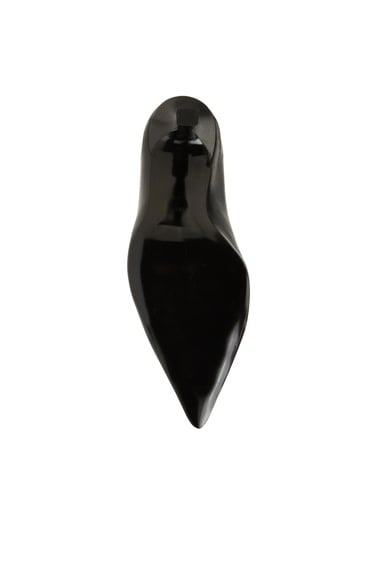  Divarese Kadın Siyah Sivri Burun Deri Topuklu Ayakkabı