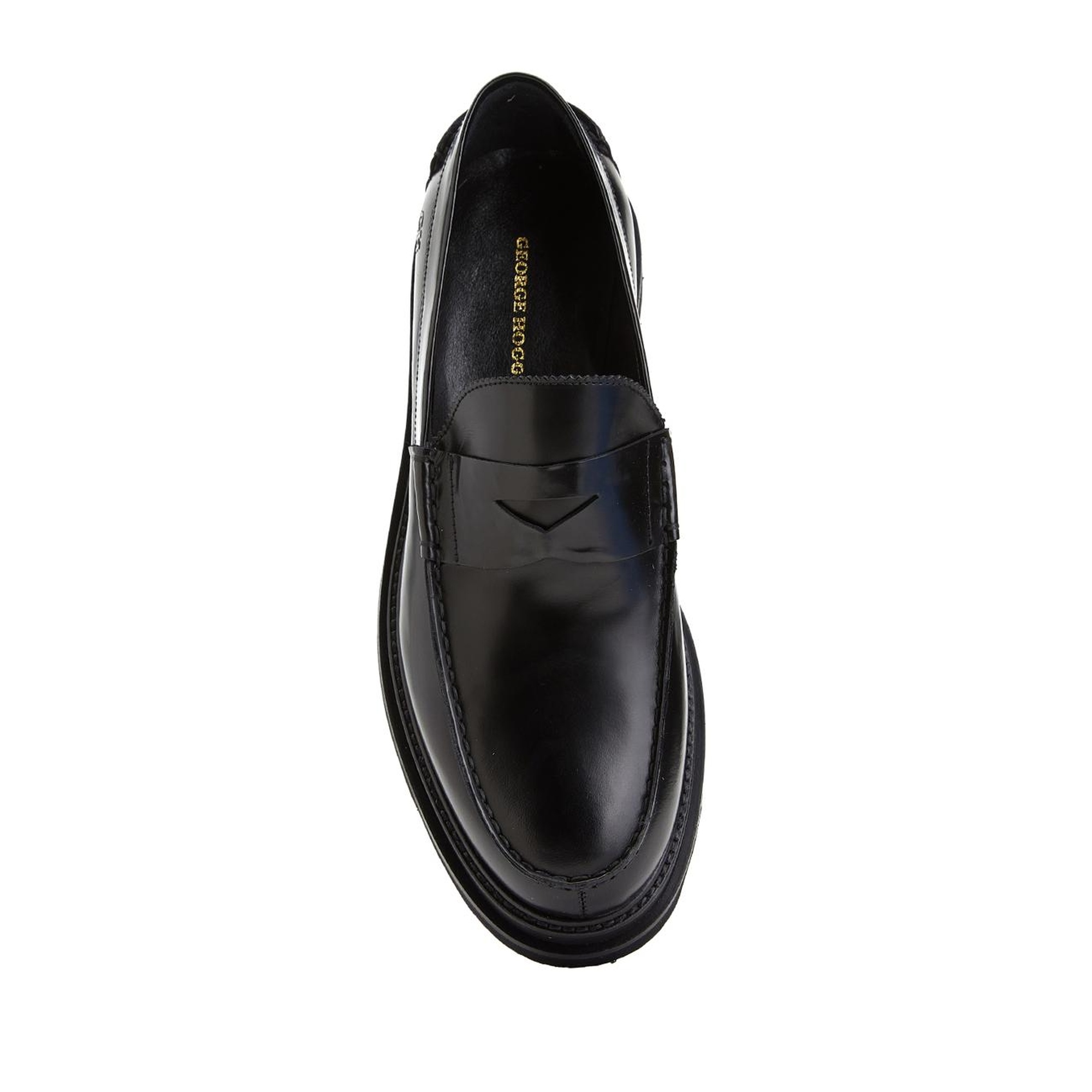 George Hogg Erkek Siyah Parlak Deri Loafer