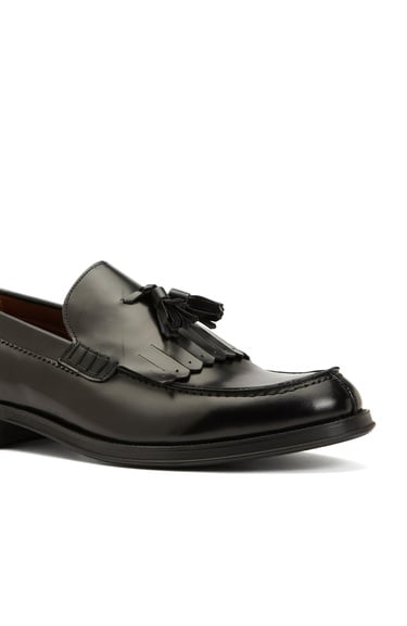  George Hogg Icons Erkek Siyah Çift Püsküllü Deri Loafer