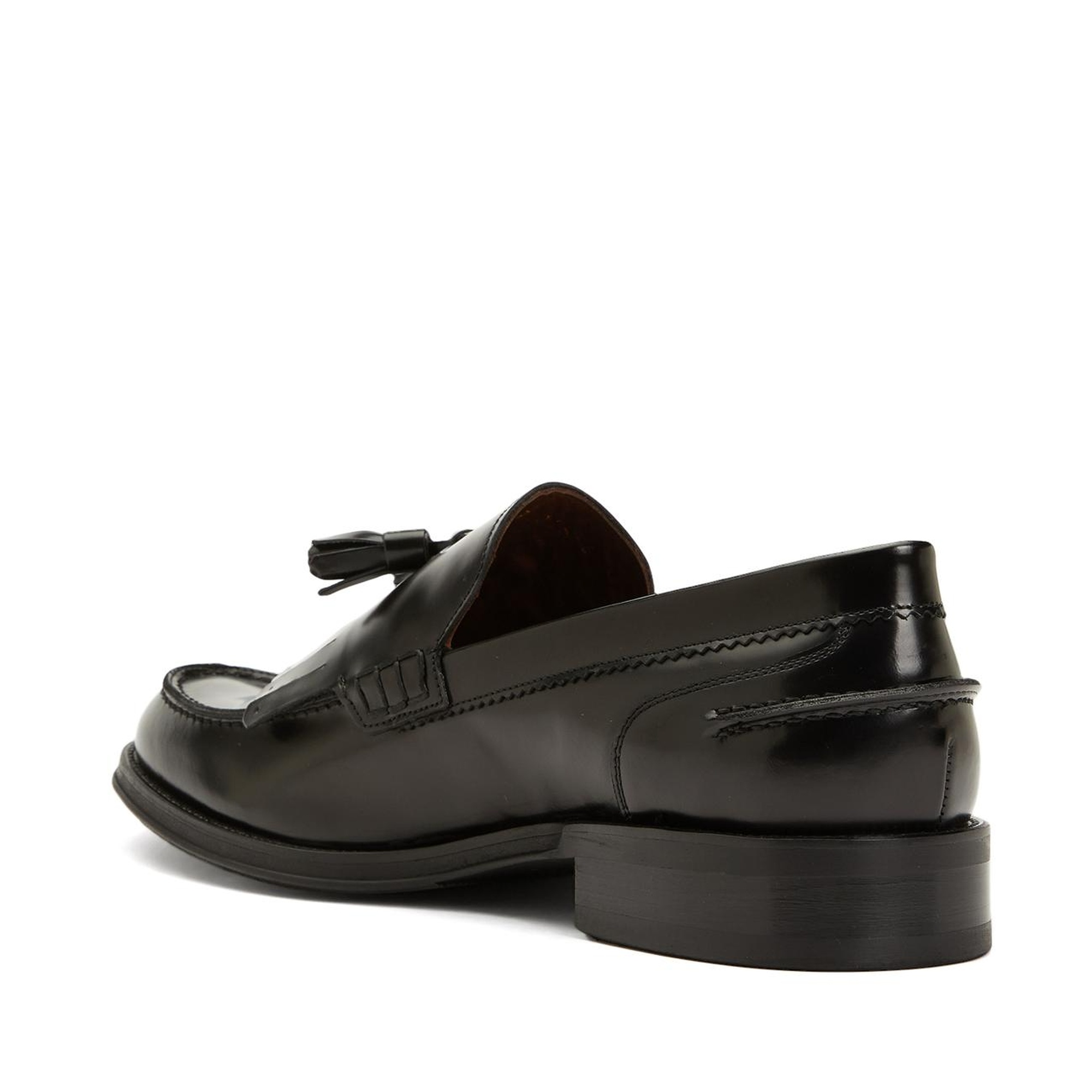 George Hogg Icons Erkek Siyah Çift Püsküllü Deri Loafer