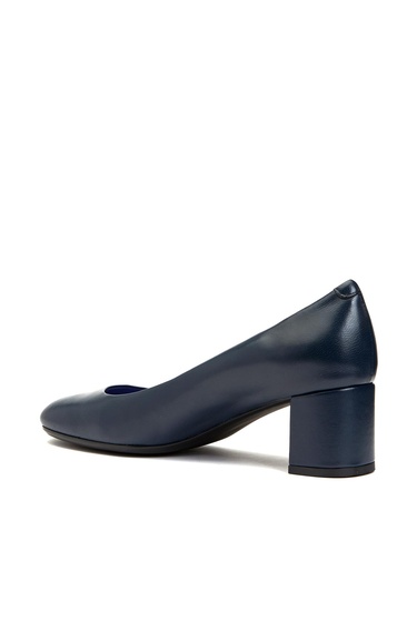  Divarese Kadın Lacivert Deri Kalın Topuklu Ayakkabı