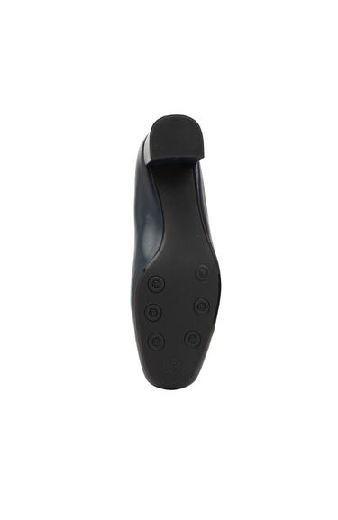  Divarese Kadın Lacivert Deri Kalın Topuklu Ayakkabı