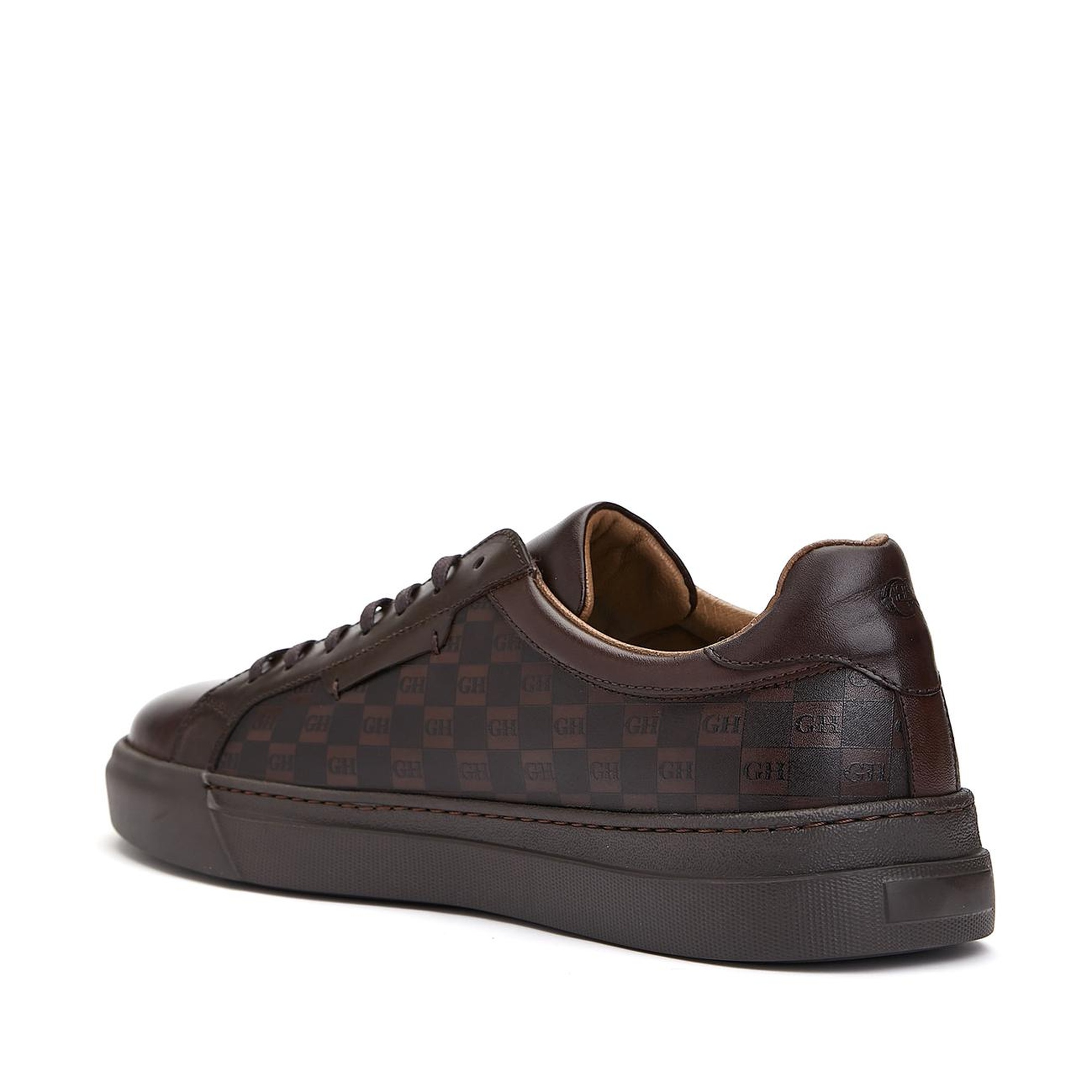 George Hogg Erkek Kahverengi Logolu Deri Sneaker Ayakkabı