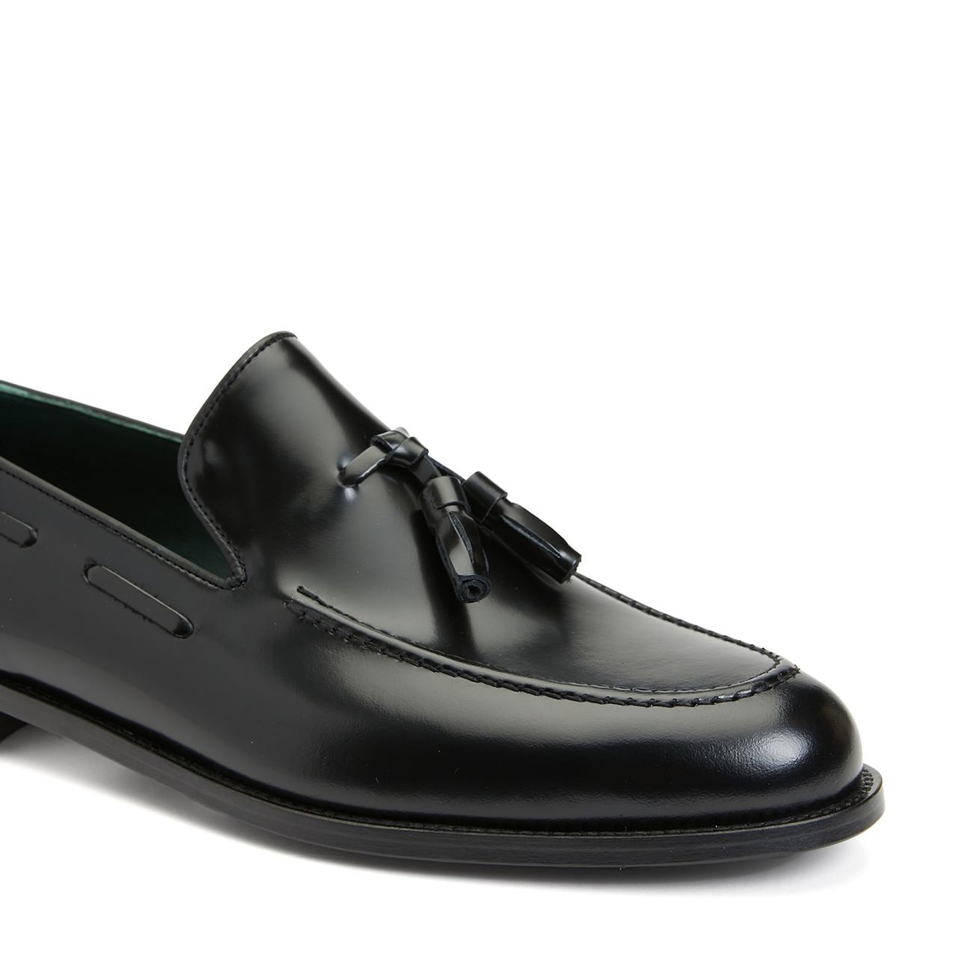 George Hogg Icons Erkek Siyah Püsküllü Deri Kösele Ayakkabı