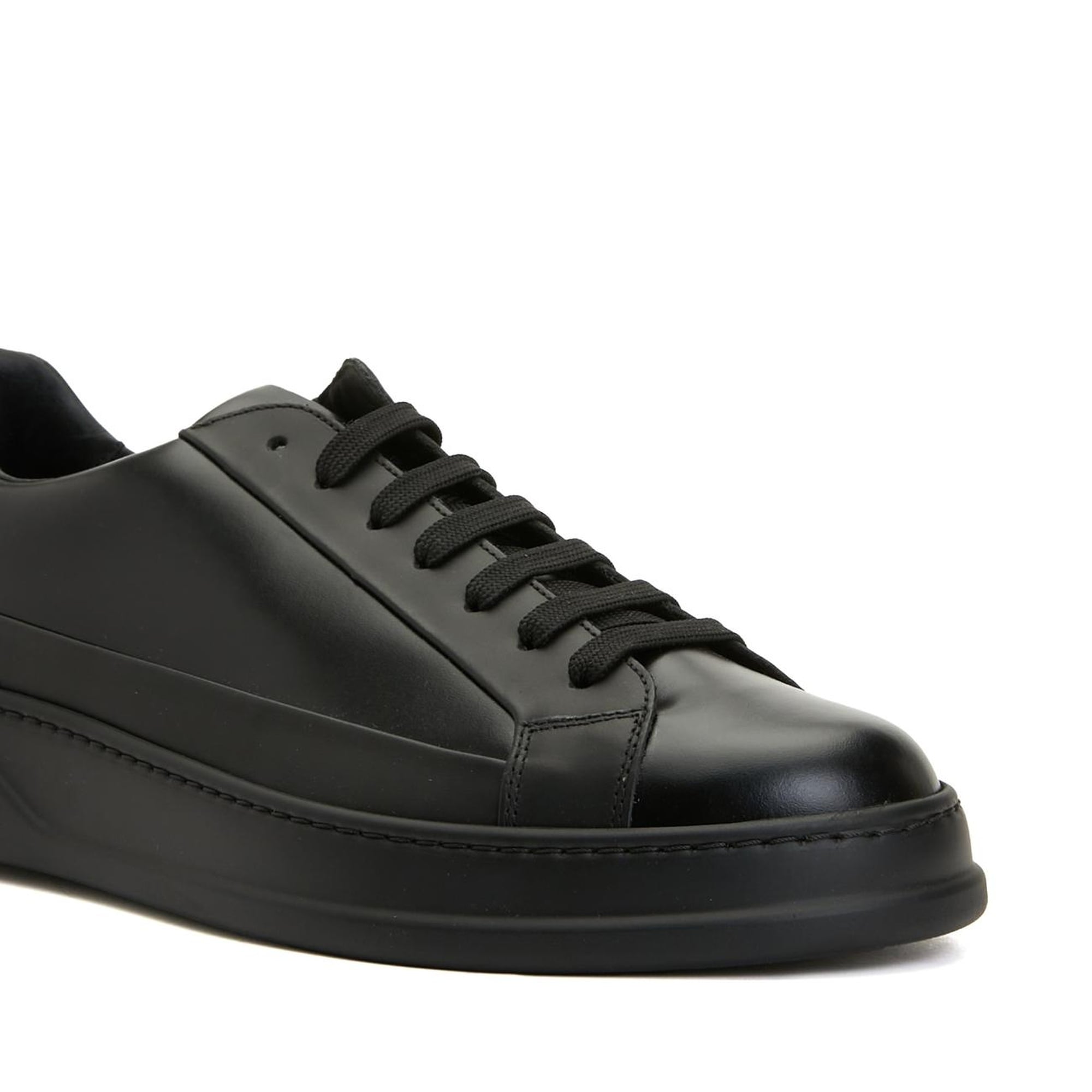 Divarese Erkek Siyah Deri Sneaker