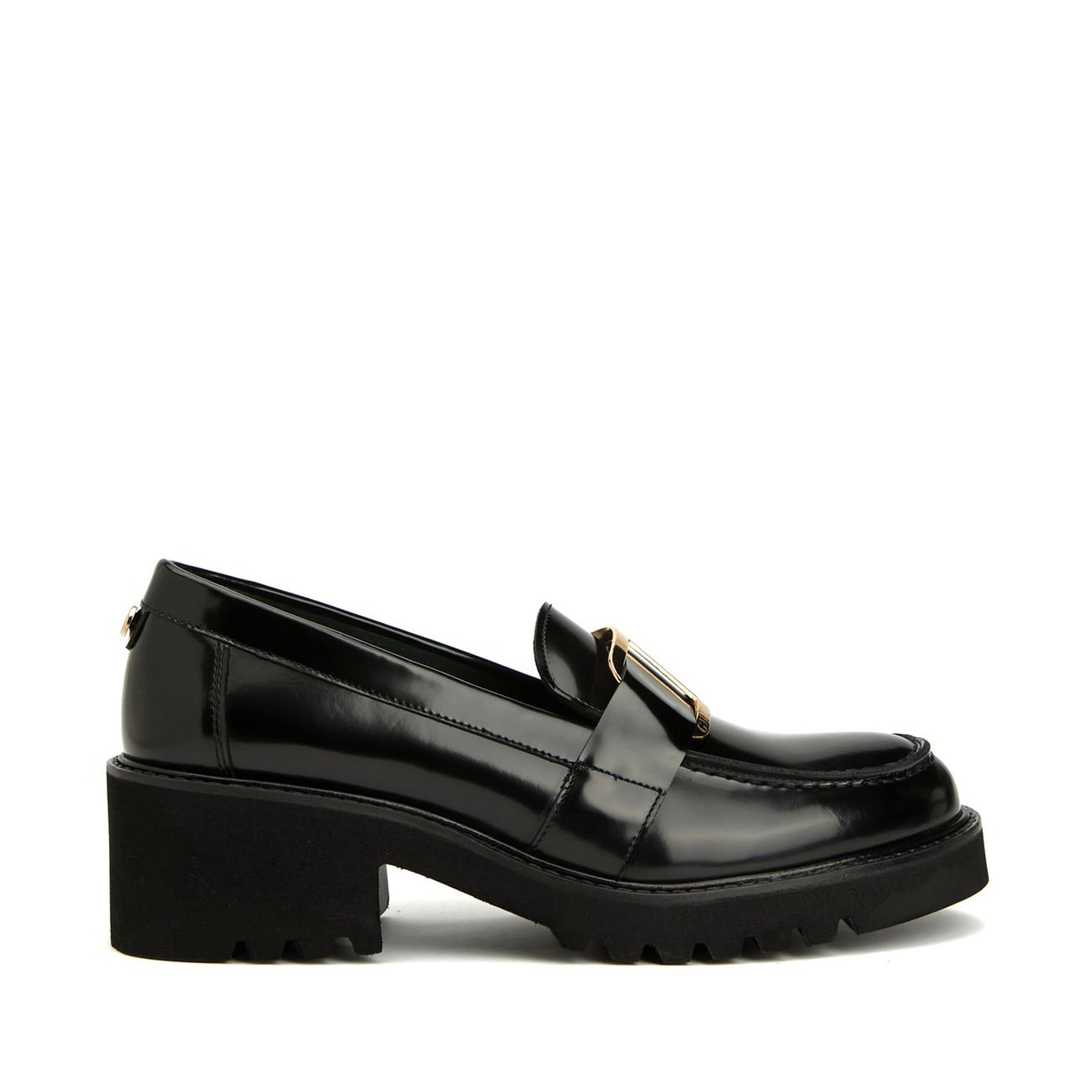 George Hogg Icons Kadın Siyah Tokalı Deri Loafer