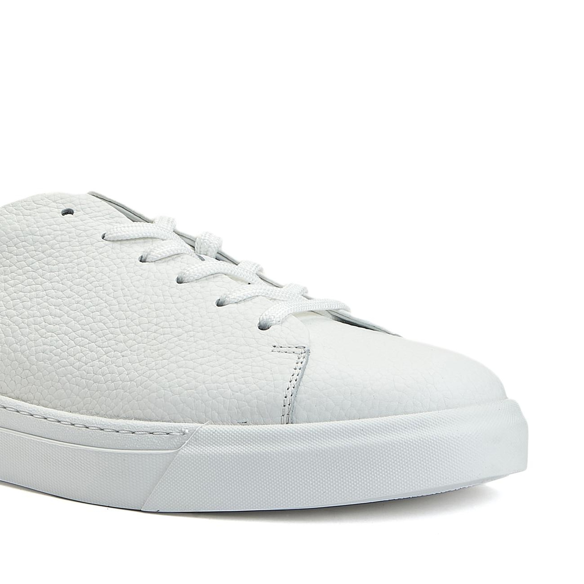 George Hogg Erkek Beyaz Yuvarlak Burun Deri Sneaker