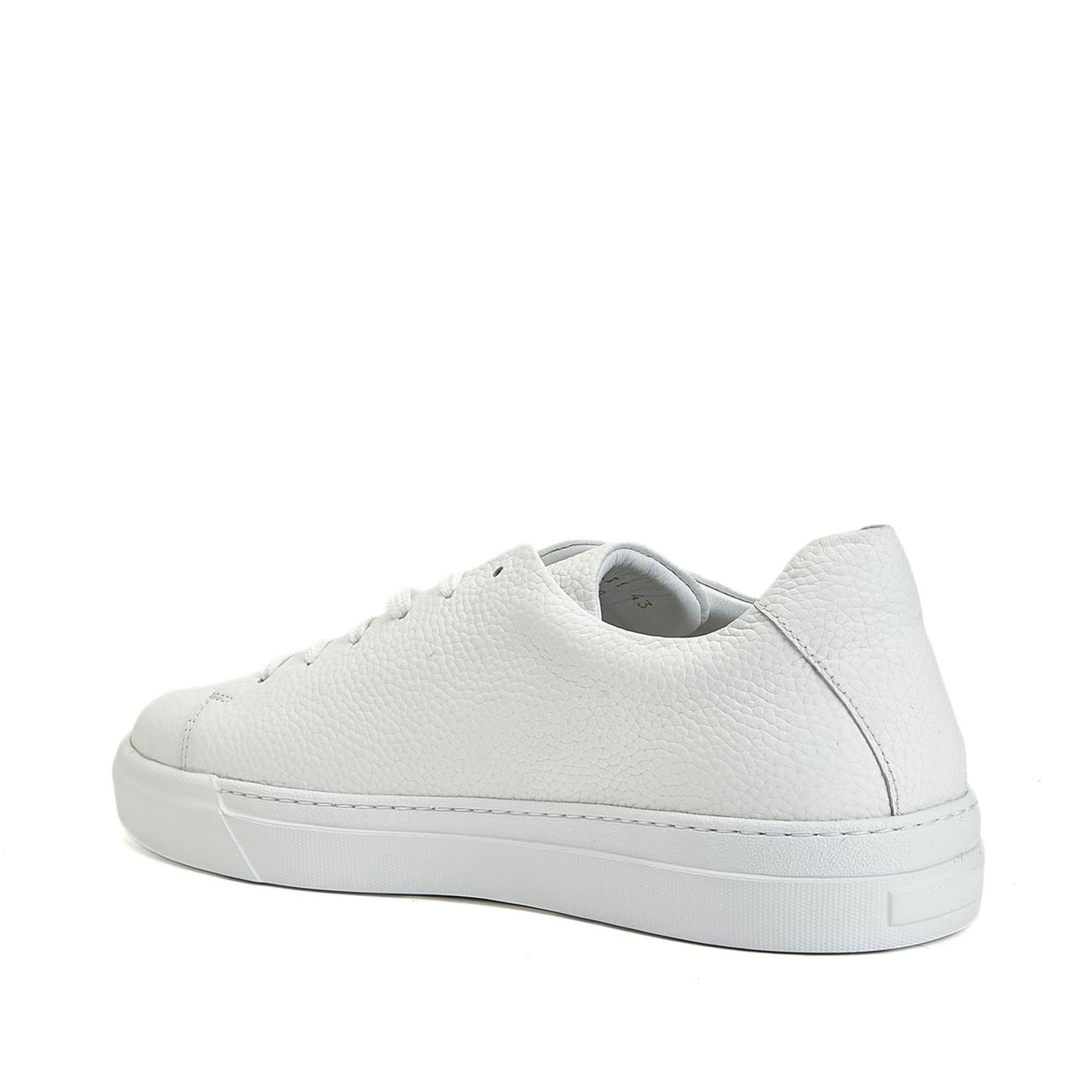 George Hogg Erkek Beyaz Yuvarlak Burun Deri Sneaker