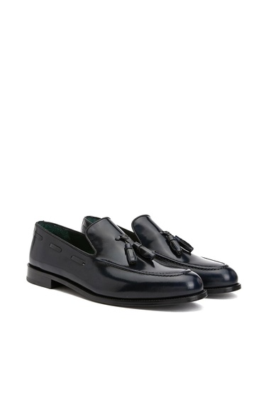  George Hogg Icons Erkek Lacivert Püsküllü Deri Kösele Ayakkabı