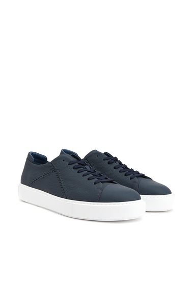  Divarese Erkek Lacivert Deri Sneaker