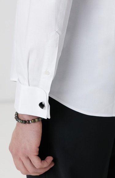  Network Erkek Beyaz Smokin Gömleği