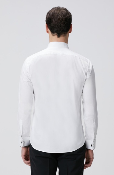  Network Erkek Beyaz Smokin Gömleği